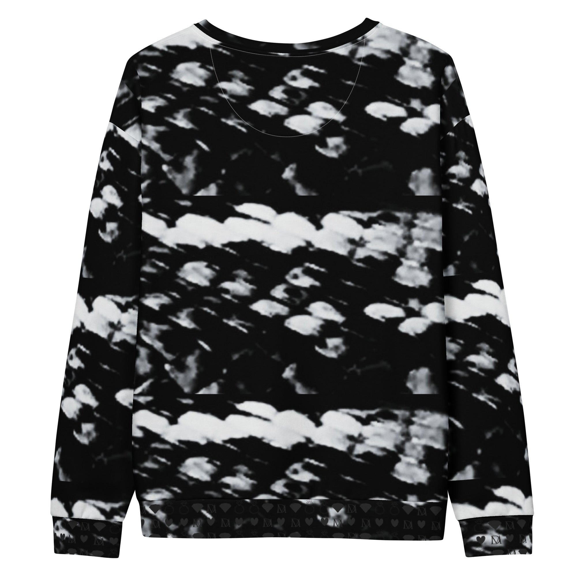Recycled white unisex Felpa sweatshirt with all-over Serpentine Columbiana Puma’s Return print by Daemon Luxury.