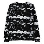 Unisex white Felpa sweatshirt with all-over serpentine Columbiana print by Daemon Luxury, featuring intricate reptile-inspired design.