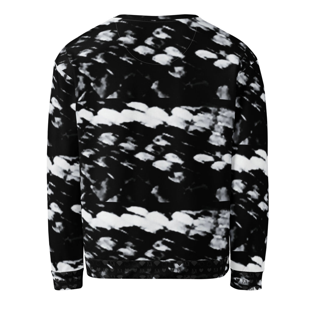 Recycled white unisex Felpa sweatshirt featuring all-over Serpentine Columbiana Puma’s Return print by Daemon Luxury.