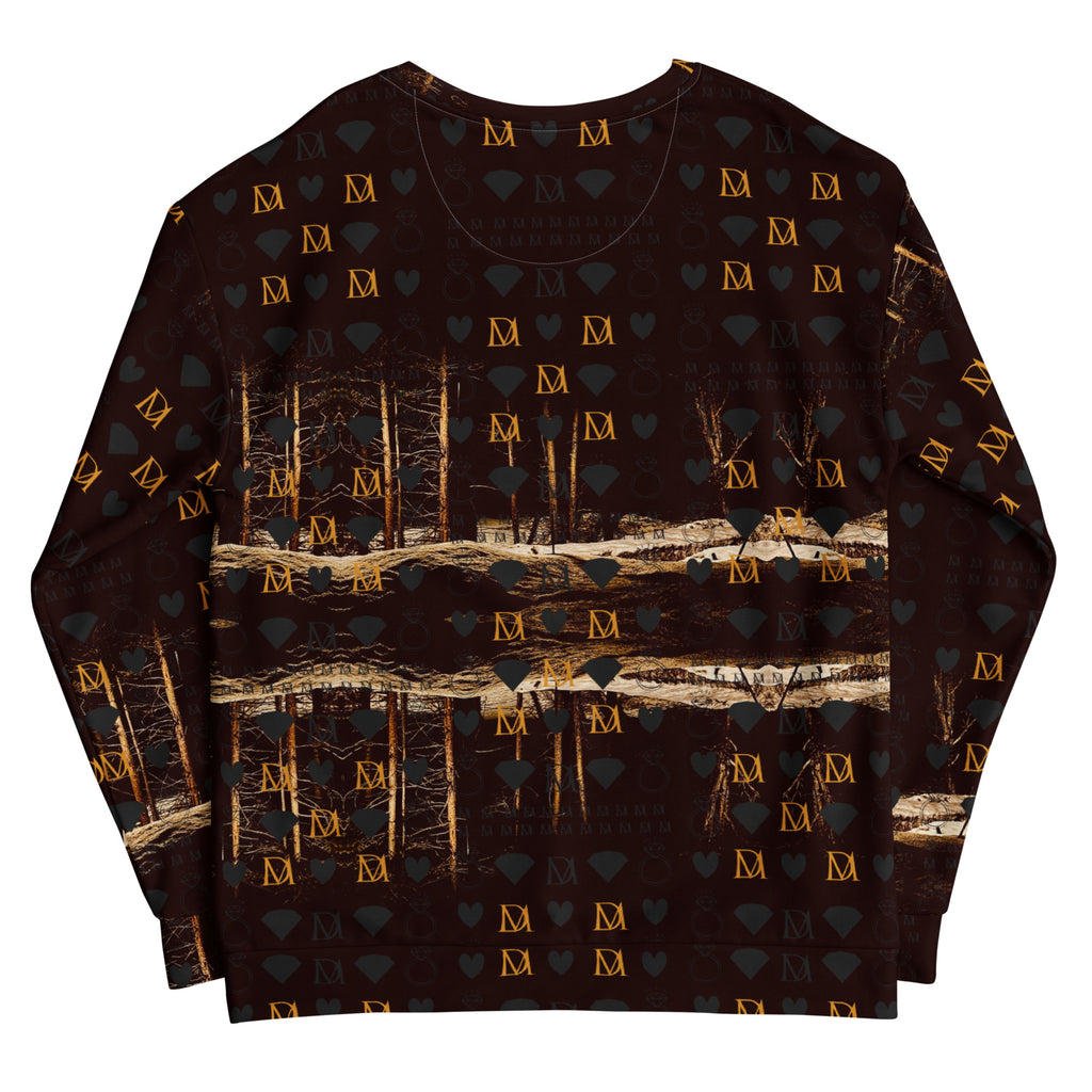 White Daemon Luxury Nightfather Luv unisex hoodie with all-over print featuring Cannibal Winters artwork on the back.