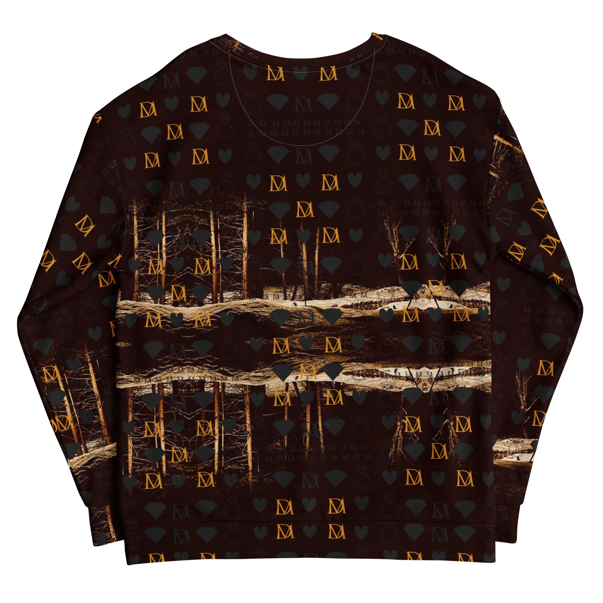 White Daemon Luxury Nightfather Luv unisex hoodie with all-over print featuring Cannibal Winters artwork on the back.