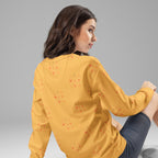White Daemon Luxury Makara Coroner Lucciole Falo unisex sweatshirt with all-over print, recycled fabric, back view.