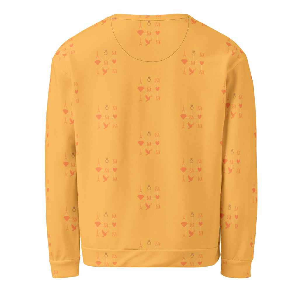 Recycled white Makara Coroner Lucciole Falo unisex sweatshirt by Daemon Luxury, featuring all-over print on the back.