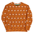 Daemon Gloomy Runner Honey unisex sweatshirt with all-over-print recycled fabric, white color and comfortable fit.