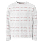 White unisex Daemon Frosted Diamonds Blissful Replay recycled sweatshirt with all-over diamond print design.