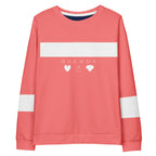 White Daemon SACHI BANS unisex sweatshirt with all-over recycled print, featuring a casual, comfortable fit.