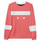 White Daemon SACHI BANS unisex recycled sweatshirt with all-over print front view.
