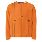 Daemon TIGRE DE LA NOCHE unisex white recycled fleece sweatshirt with all-over tiger print on the front.