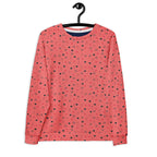 Daemon Speckled Diamonds BLANCO NERO unisex recycled sweatshirt with white all-over print and crew neck design.