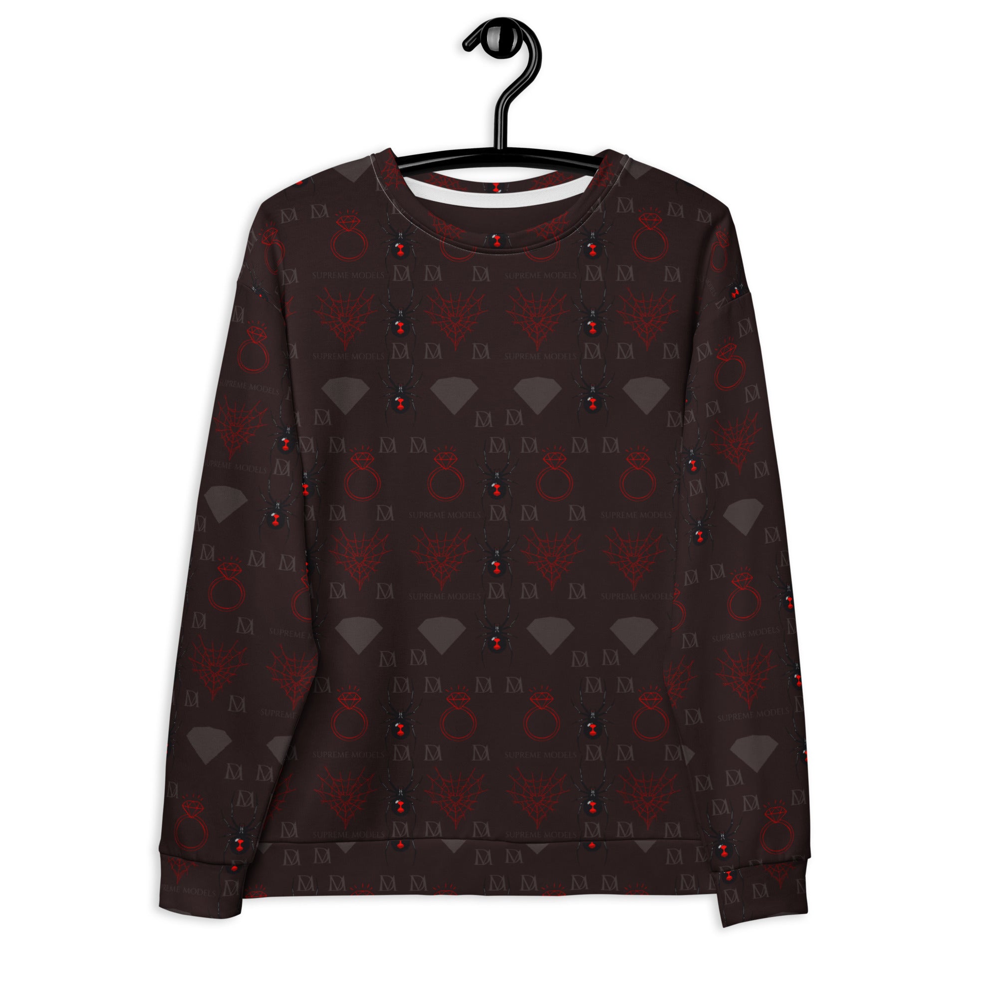 White Daemon Luxury Supreme Models reticulated all-over-print recycled unisex sweatshirt front view