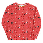 White Daemon Luxury Eternal Stardust Felpa with all-over recycled print, unisex sweatshirt featuring celestial design.