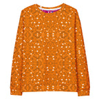 Daemon Luxury Florette Rebirth Tarmin Sunset unisex recycled sweatshirt with all-over sunset floral print on white background.