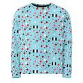 White Daemon Luxury Eternal Stardust Caribbean unisex sweatshirt with all-over print and recycled fabric, front view.