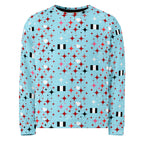 White Daemon Luxury Eternal Stardust Caribbean unisex sweatshirt with all-over print and recycled fabric, front view.