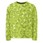 White Daemon Luxury Florette Rebirth Mantis unisex sweatshirt with all-over recycled print, front view showing detailed design.