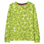 Daemon Luxury Florette Rebirth Mantis unisex recycled sweatshirt with all-over white print, casual and eco-friendly fashion.