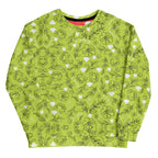 Daemon Luxury Florette Rebirth Mantis unisex recycled print sweatshirt in white, featuring all-over vibrant botanical design.