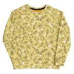 Unisex white Rebirth Felpa by Daemon Luxury with all-over moon-themed print and recycled fabric design.