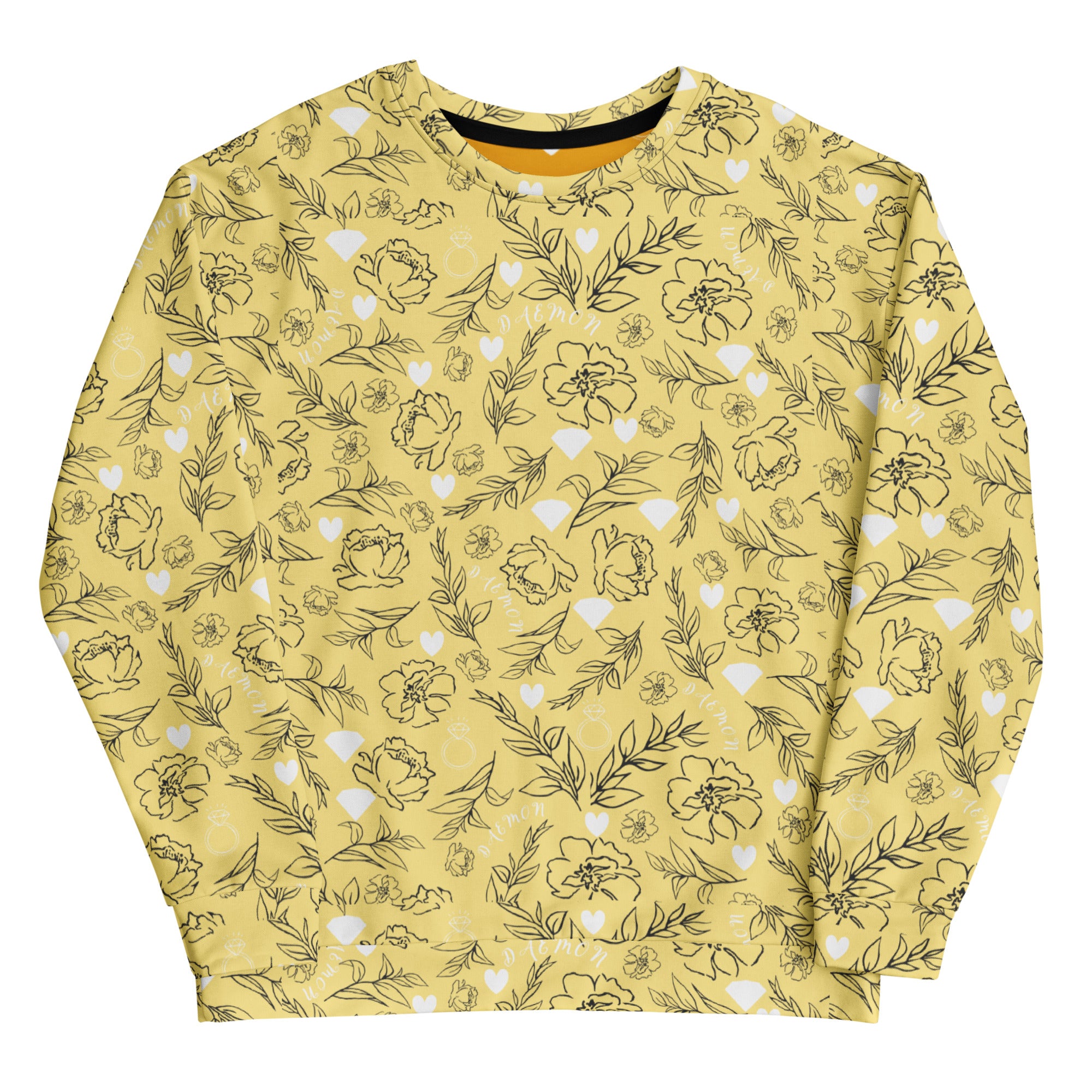 Unisex white Rebirth Felpa by Daemon Luxury with all-over moon-themed print and recycled fabric design.