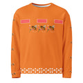 Daemon Luxury Honeybee Smoothie Winter’s Sunset unisex sweatshirt with all-over print on white recycled fabric.