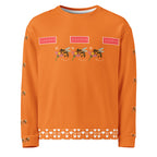 Daemon Luxury Honeybee Smoothie Winter’s Sunset unisex sweatshirt with all-over print on white recycled fabric.