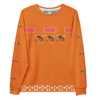 Daemon Luxury Honeybee Smoothie Winter’s Sunset unisex sweatshirt with all-over floral print on white recycled fabric front view