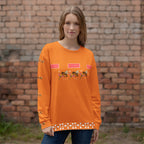 Daemon Luxury Honeybee Smoothie Winter’s Sunset unisex sweatshirt with all-over printed recycled fabric in white, front view