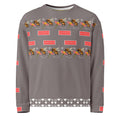 White Daemon Luxury Honeybee Smoothie Critiques Tea all-over-print recycled unisex sweatshirt, front view with vibrant bee and tea leaf design.