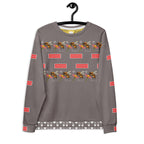 Daemon Luxury Honeybee Smoothie Critiques Tea unisex recycled white sweatshirt with all-over print, front view.