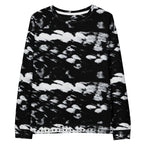Daemon Luxury Serpentine Columbiana Felpa sweatshirt with all-over-print recycled design, unisex white front view.