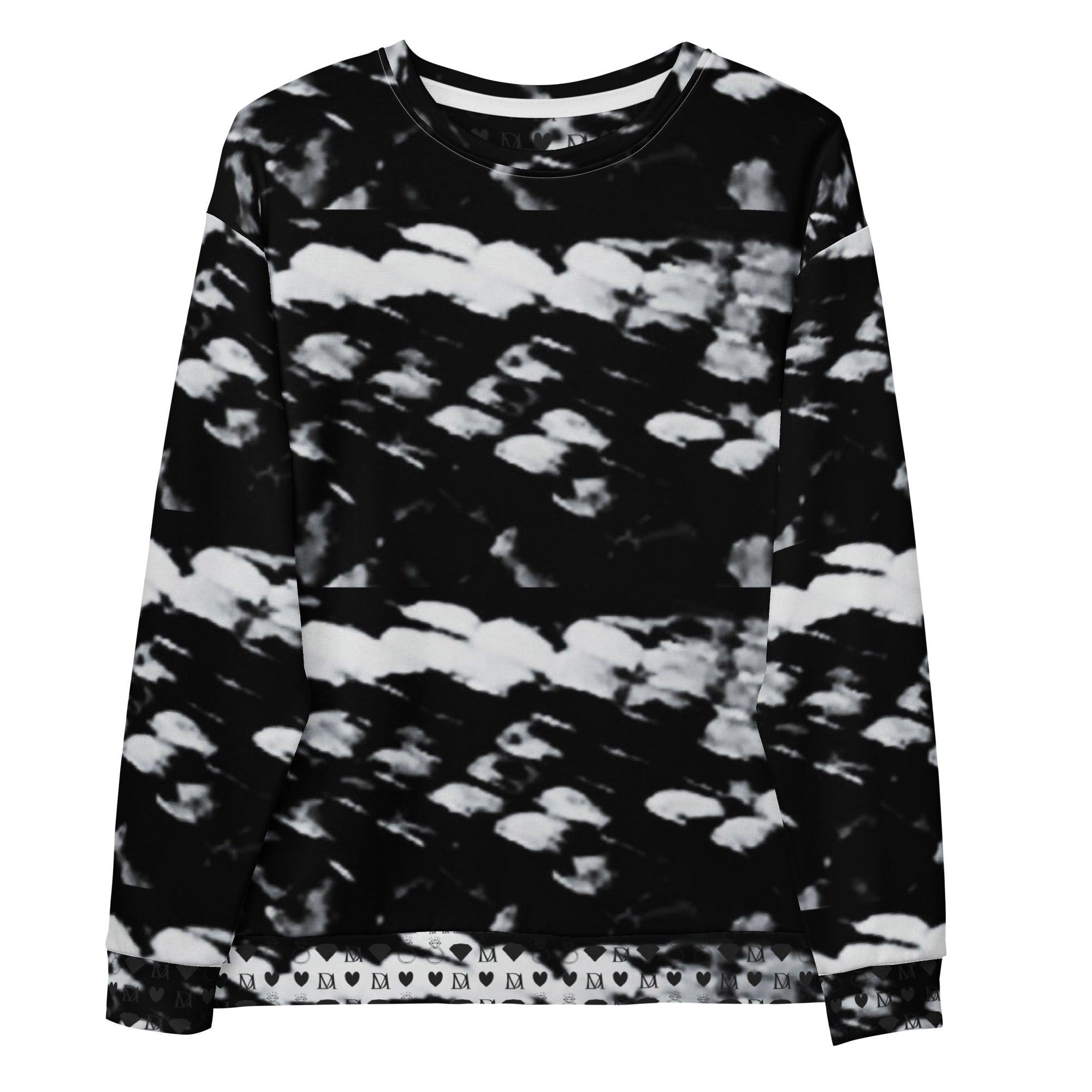Recycled white unisex Felpa sweatshirt with all-over Serpentine Columbiana Puma’s Return print by Daemon Luxury.