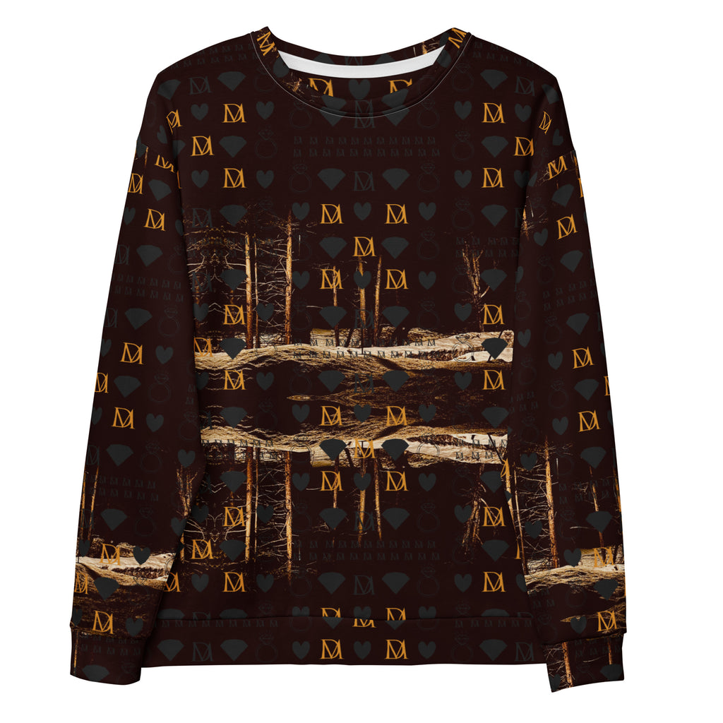 All-over print white unisex hoodie featuring Nightfather Luv graphic from Cannibal Winters by Daemon Luxury.