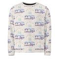 Recycled white Honeybee Intel (Forecast) unisex sweatshirt by Daemon Luxury with all-over honeybee print on the front.