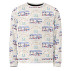 Recycled white Honeybee Intel (Forecast) unisex sweatshirt by Daemon Luxury with all-over honeybee print on the front.