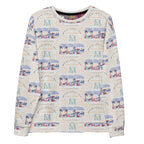 White Honeybee Intel Forecast unisex sweatshirt by Daemon Luxury featuring all-over print on recycled fabric.