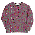 All-over-print white unisex sweatshirt by Daemon Luxury featuring recycled fabric and casual, comfortable fit.