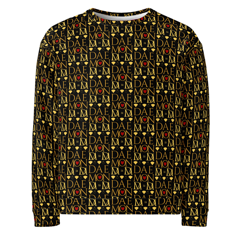 Unisex white Sun Glow California Felpa sweatshirt by Daemon Luxury with all-over print and recycled fabric detail.