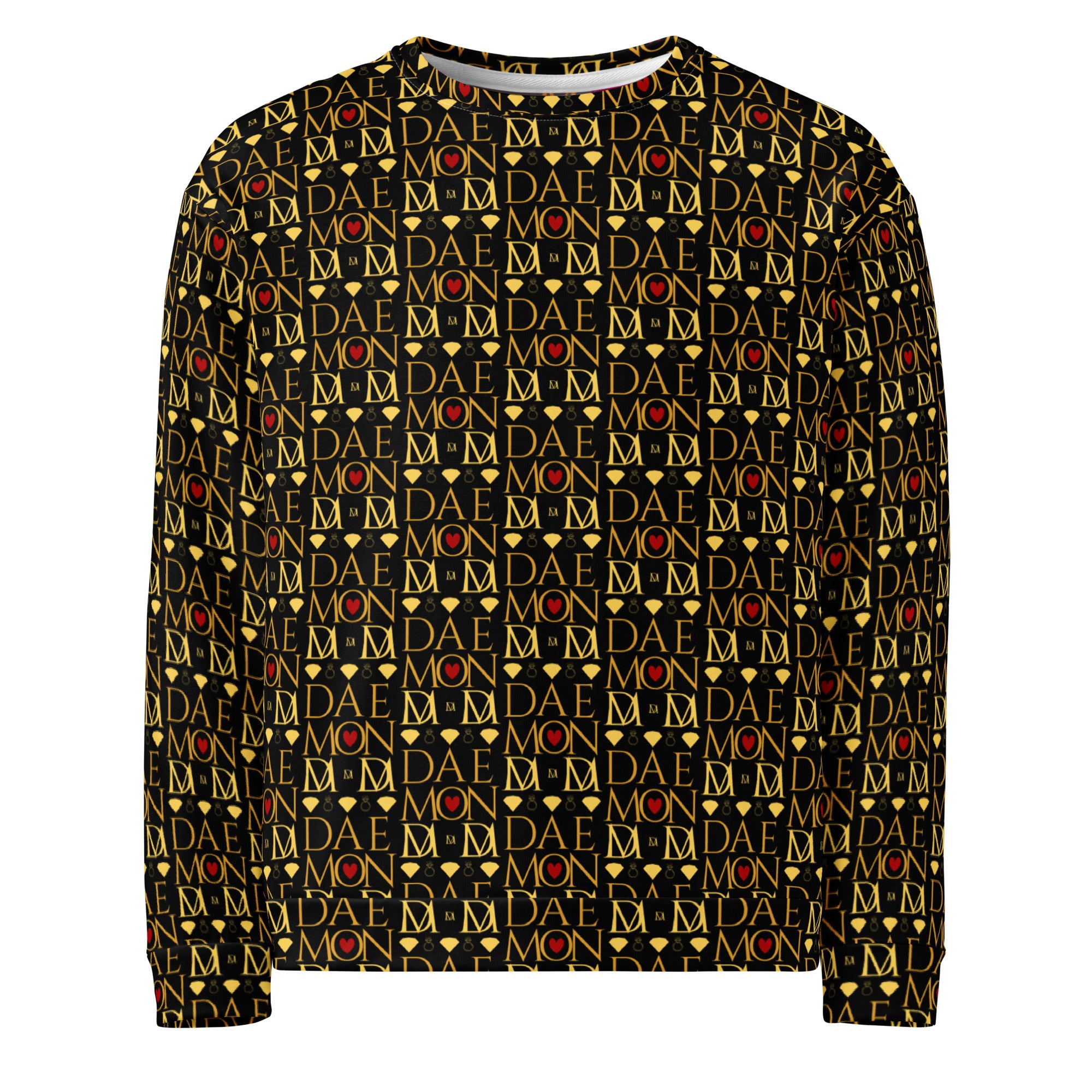 Unisex white Sun Glow California Felpa sweatshirt by Daemon Luxury with all-over print and recycled fabric detail.