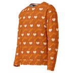 Daemon Gloomy Runner Honey unisex recycled sweatshirt with all-over print in white, featuring a stylish, casual design.