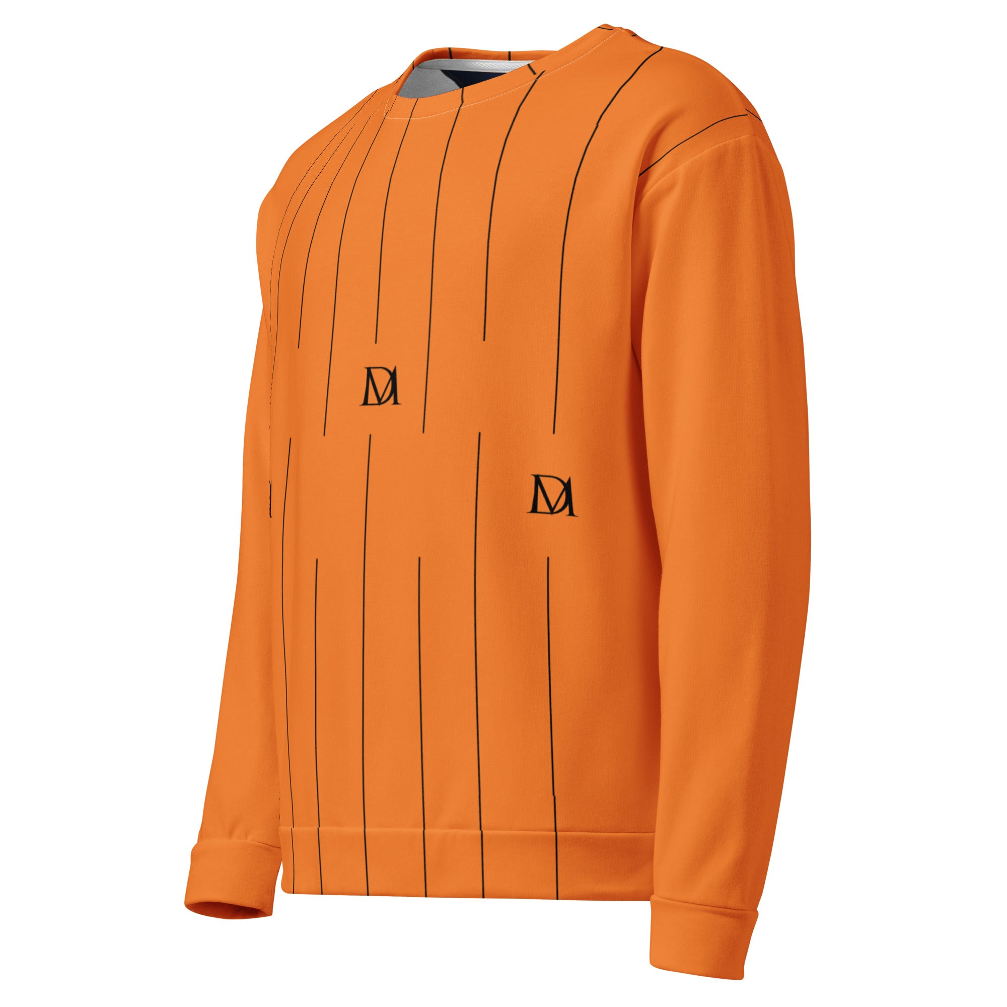 Daemon TIGRE DE LA NOCHE all-over-print recycled unisex sweatshirt in white, front view showing tiger design and casual fit.