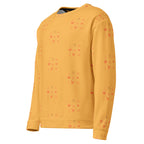 Daemon Luxury Makara Coroner Lucciole Falo unisex white recycled all-over-print sweatshirt, front view with detailed design