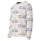 Daemon Luxury Honeybee Intel unisex recycled sweatshirt with all-over print, white fabric, left-front design.