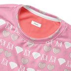 White recycled cotton candy cinzel sweatshirt with all-over frosted diamond print by Daemon, unisex casual fashion.