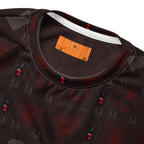 Daemon Luxury Supreme Models reticulated all-over-print recycled unisex sweatshirt in white, featuring bold graphic design.