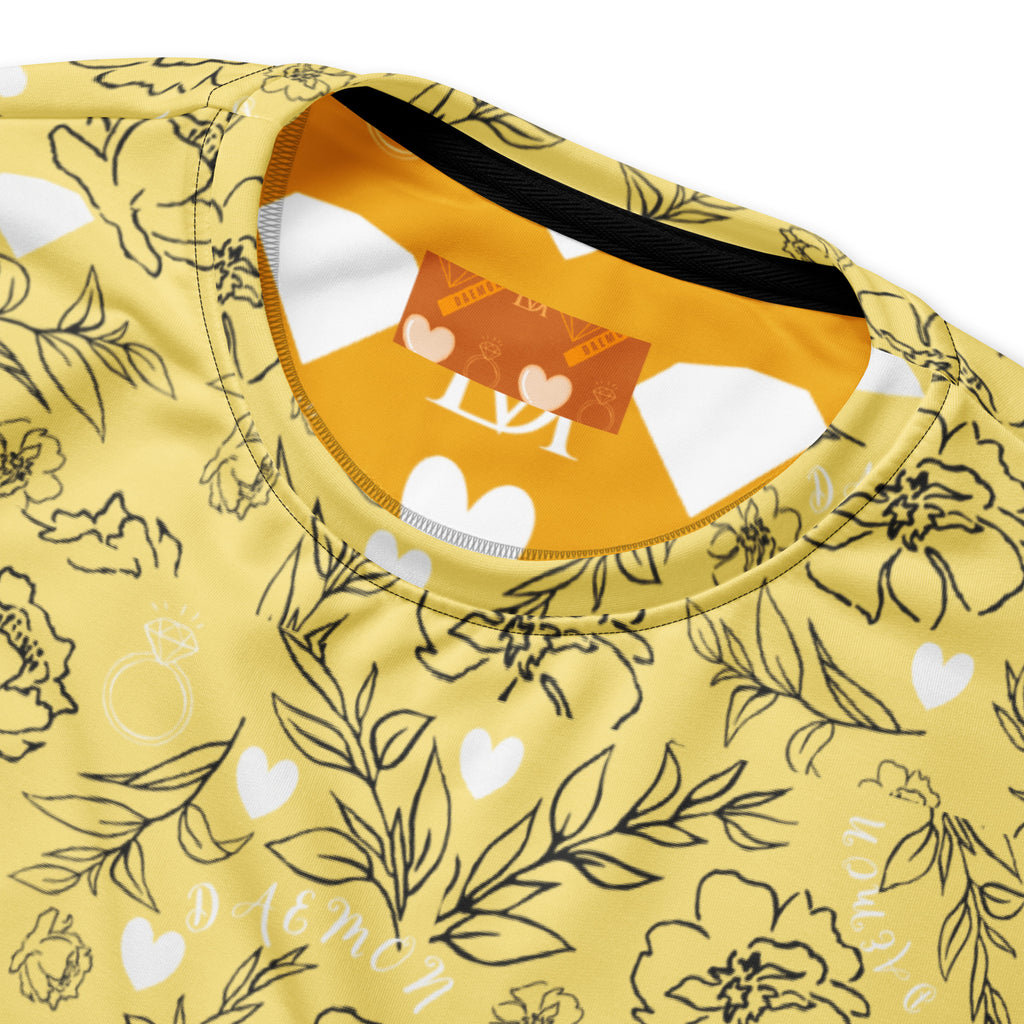 Daemon Luxury Florette Rebirth Full Moon unisex sweatshirt with all-over print on white recycled fabric.
