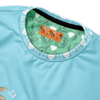 White Daemon Luxury Honeybee Smoothie Skyberries all-over-print recycled unisex sweatshirt with colorful skyberry design.