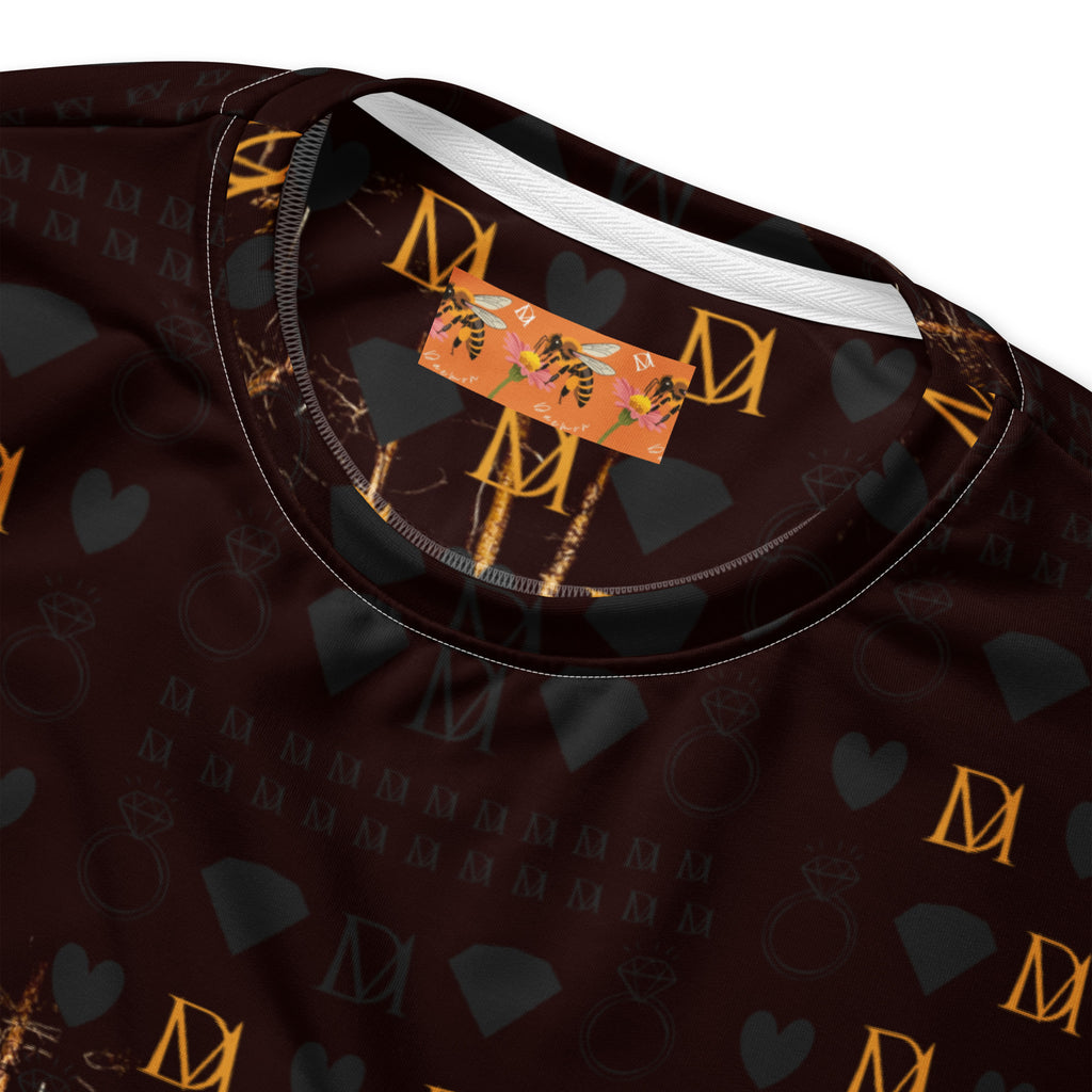 Recycled white unisex sweatshirt with all-over print featuring Nightfather Luv design by Daemon Luxury.
