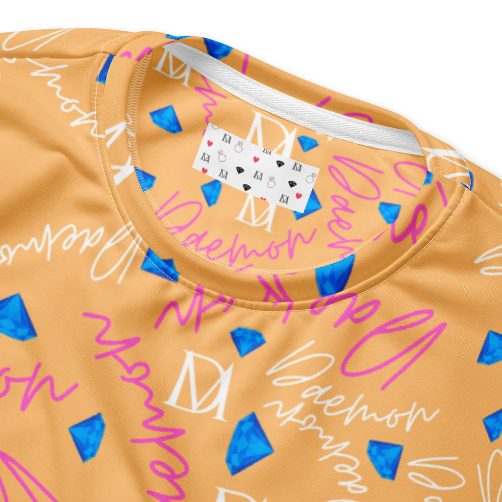 Recycled white unisex sweatshirt featuring all-over print of Picasso Mirrors (Quintara’s Sunset) by Daemon Luxury.