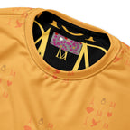 Unisex white Makara Coroner Felpa sweatshirt by Daemon Luxury with all-over colorful lucciole (fireflies) print.