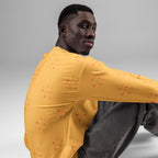 White Daemon Luxury Makara Coroner unisex sweatshirt with all-over lucciole falo print, made from recycled materials.